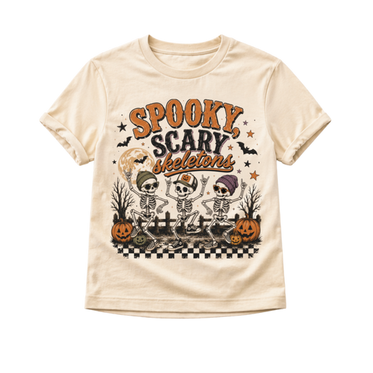 Skeleton Halloween Shirt for Kids, Spooky Scary Skeletons Tee, Toddler Halloween Shirt, Baby Halloween Bodysuit, Skeleton Kids Tee