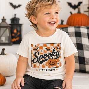 Kids Halloween Shirt, Spooky Toddler Tee, Baby Halloween Bodysuit, Retro Pumpkin Shirt, Halloween Outfit for Boys Girls