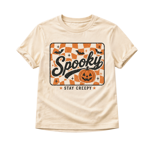 Kids Halloween Shirt, Spooky Toddler Tee, Baby Halloween Bodysuit, Retro Pumpkin Shirt, Halloween Outfit for Boys Girls
