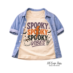 Spooky Spooky Spooky Vibes Shirt, Halloween Shirt for Kids, Toddler Halloween Shirt, Baby Halloween Bodysuit, Ghost Halloween Tee, Retro Halloween Shirt