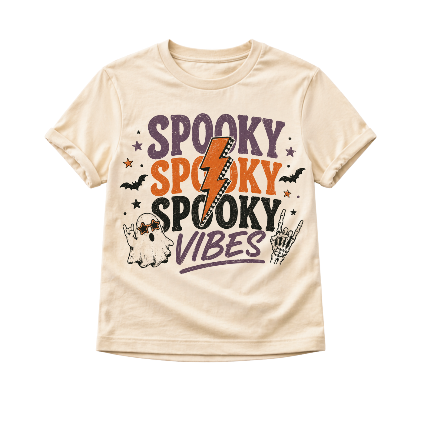 Spooky Spooky Spooky Vibes Shirt, Halloween Shirt for Kids, Toddler Halloween Shirt, Baby Halloween Bodysuit, Ghost Halloween Tee, Retro Halloween Shirt