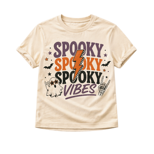 Spooky Spooky Spooky Vibes Shirt, Halloween Shirt for Kids, Toddler Halloween Shirt, Baby Halloween Bodysuit, Ghost Halloween Tee, Retro Halloween Shirt