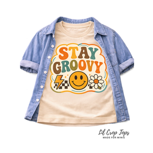 Stay Groovy Shirt, Retro Smiley Face Shirt, Toddler Graphic Tee, Boho Kids Shirt, Groovy Daisy Shirt, Vintage Rainbow Tee, Cute Kids Outfit