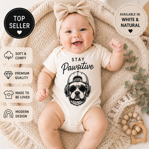 Dog Shirt for Kids, Stay Pawsitive Toddler Tee, Puppy Graphic Shirt, Baby Dog Bodysuit, Dog Lover Gift for Kids, Cute Kids T Shirt