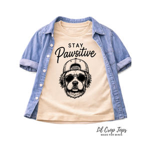Dog Shirt for Kids, Stay Pawsitive Toddler Tee, Puppy Graphic Shirt, Baby Dog Bodysuit, Dog Lover Gift for Kids, Cute Kids T Shirt