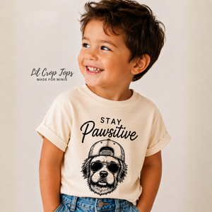 Dog Shirt for Kids, Stay Pawsitive Toddler Tee, Puppy Graphic Shirt, Baby Dog Bodysuit, Dog Lover Gift for Kids, Cute Kids T Shirt