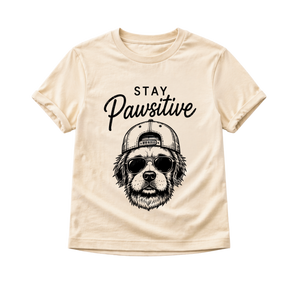 Dog Shirt for Kids, Stay Pawsitive Toddler Tee, Puppy Graphic Shirt, Baby Dog Bodysuit, Dog Lover Gift for Kids, Cute Kids T Shirt