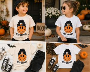 Stay Spooky Smiley Face Shirt, Halloween Smiley Shirt, Toddler Halloween Shirt, Kids Halloween Tee, Retro Halloween Shirt, Spooky Season Outfit