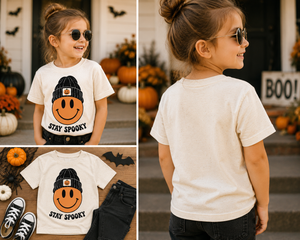 Stay Spooky Smiley Face Shirt, Halloween Smiley Shirt, Toddler Halloween Shirt, Kids Halloween Tee, Retro Halloween Shirt, Spooky Season Outfit