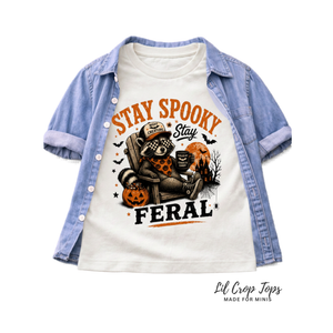Stay Spooky Stay Feral Halloween Shirt, Funny Raccoon Shirt, Baby Halloween Outfit, Toddler Spooky Shirt, Cute Halloween Kids Tee