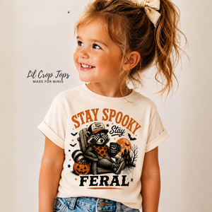 Stay Spooky Stay Feral Halloween Shirt, Funny Raccoon Shirt, Baby Halloween Outfit, Toddler Spooky Shirt, Cute Halloween Kids Tee