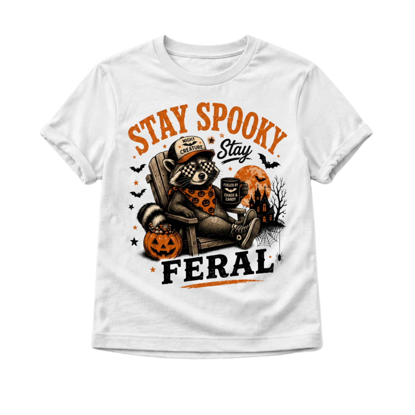 Stay Spooky Stay Feral Halloween Shirt, Funny Raccoon Shirt, Baby Halloween Outfit, Toddler Spooky Shirt, Cute Halloween Kids Tee