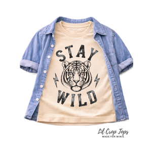 Stay Wild Tiger Shirt for Kids, Toddler Tiger Tee, Baby Tiger Bodysuit, Kids Animal Shirt, Wild Child Graphic Tee, Tiger Lover Gift