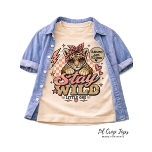Girls Tiger Shirt, Stay Wild Kids Tee, Toddler Girl Graphic Shirt, Baby Tiger Bodysuit, Leopard Print Tiger Shirt, Wild Child Gift