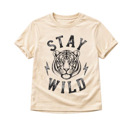 Stay Wild Tiger Shirt for Kids, Toddler Tiger Tee, Baby Tiger Bodysuit, Kids Animal Shirt, Wild Child Graphic Tee, Tiger Lover Gift