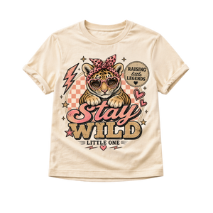 Girls Tiger Shirt, Stay Wild Kids Tee, Toddler Girl Graphic Shirt, Baby Tiger Bodysuit, Leopard Print Tiger Shirt, Wild Child Gift