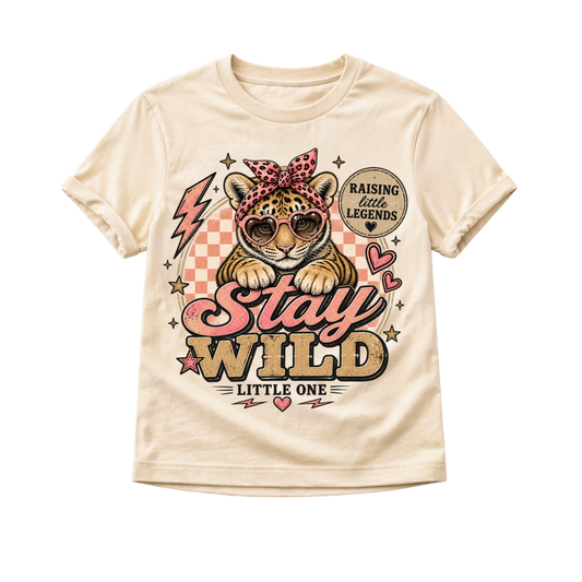 Girls Tiger Shirt, Stay Wild Kids Tee, Toddler Girl Graphic Shirt, Baby Tiger Bodysuit, Leopard Print Tiger Shirt, Wild Child Gift