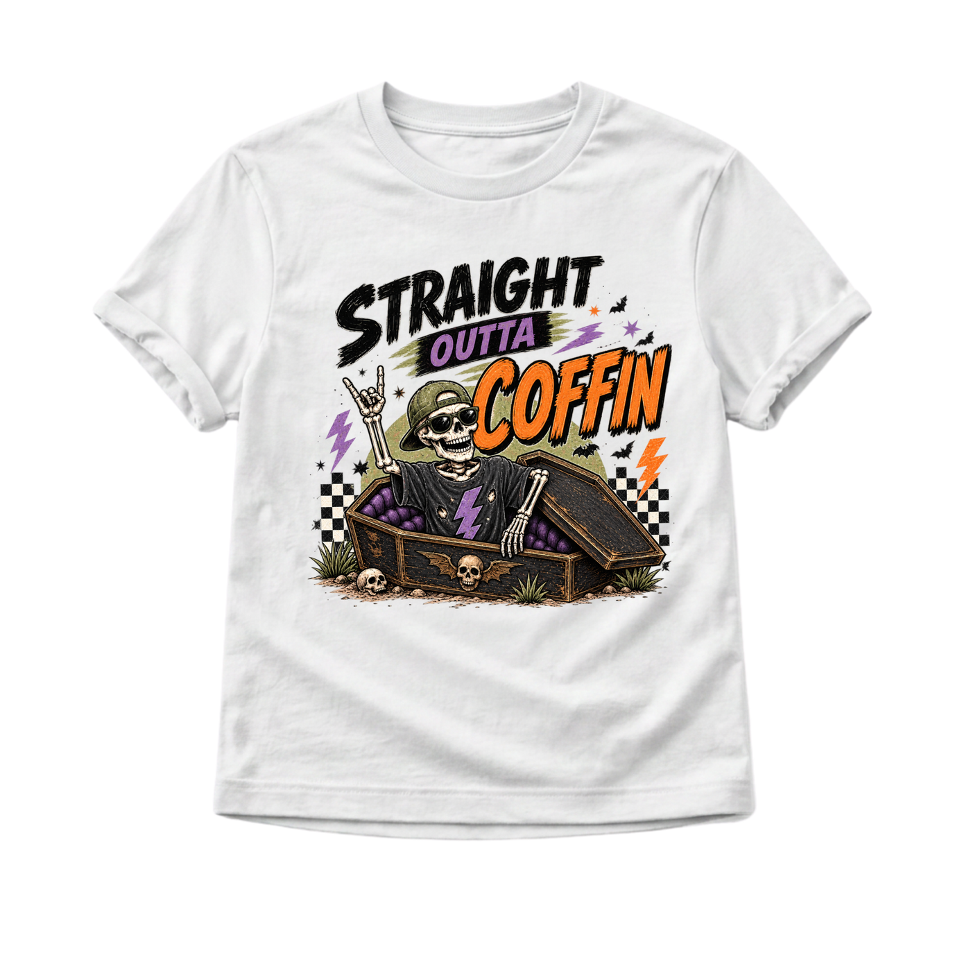 Skeleton Halloween Shirt for Kids, Funny Coffin Halloween Tee, Toddler Skeleton Shirt, Baby Halloween Bodysuit, Spooky Kids Shirt