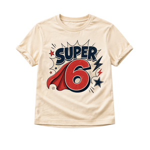 6th Birthday Shirt Boy, Super 6 Birthday Shirt, Superhero Birthday Tee, Boy Turning Six Shirt, 6 Year Old Birthday Outfit