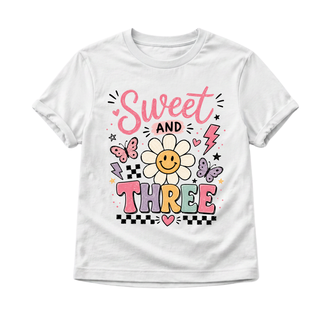 3rd Birthday Shirt for Girls, Sweet and Three Birthday Tee, Girls Third Birthday Outfit, Toddler Birthday Shirt, 3 Year Old Girl Gift
