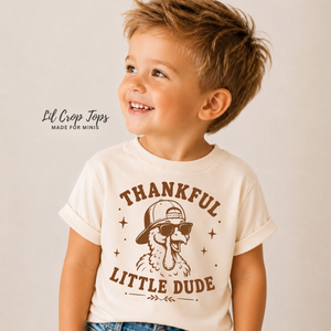 Thankful Little Dude Shirt, Toddler Thanksgiving Shirt, Baby Thanksgiving Bodysuit, Turkey Shirt for Kids, Funny Thanksgiving Outfit, Fall Graphic Tee