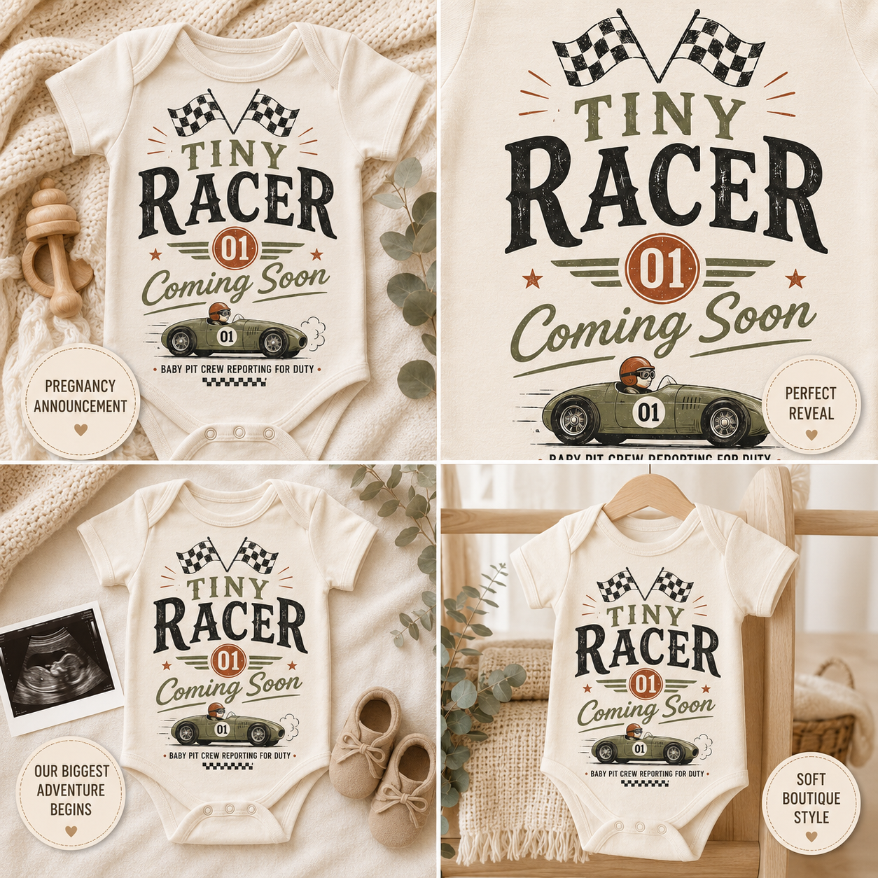 Tiny Racer Coming Soon Onesie