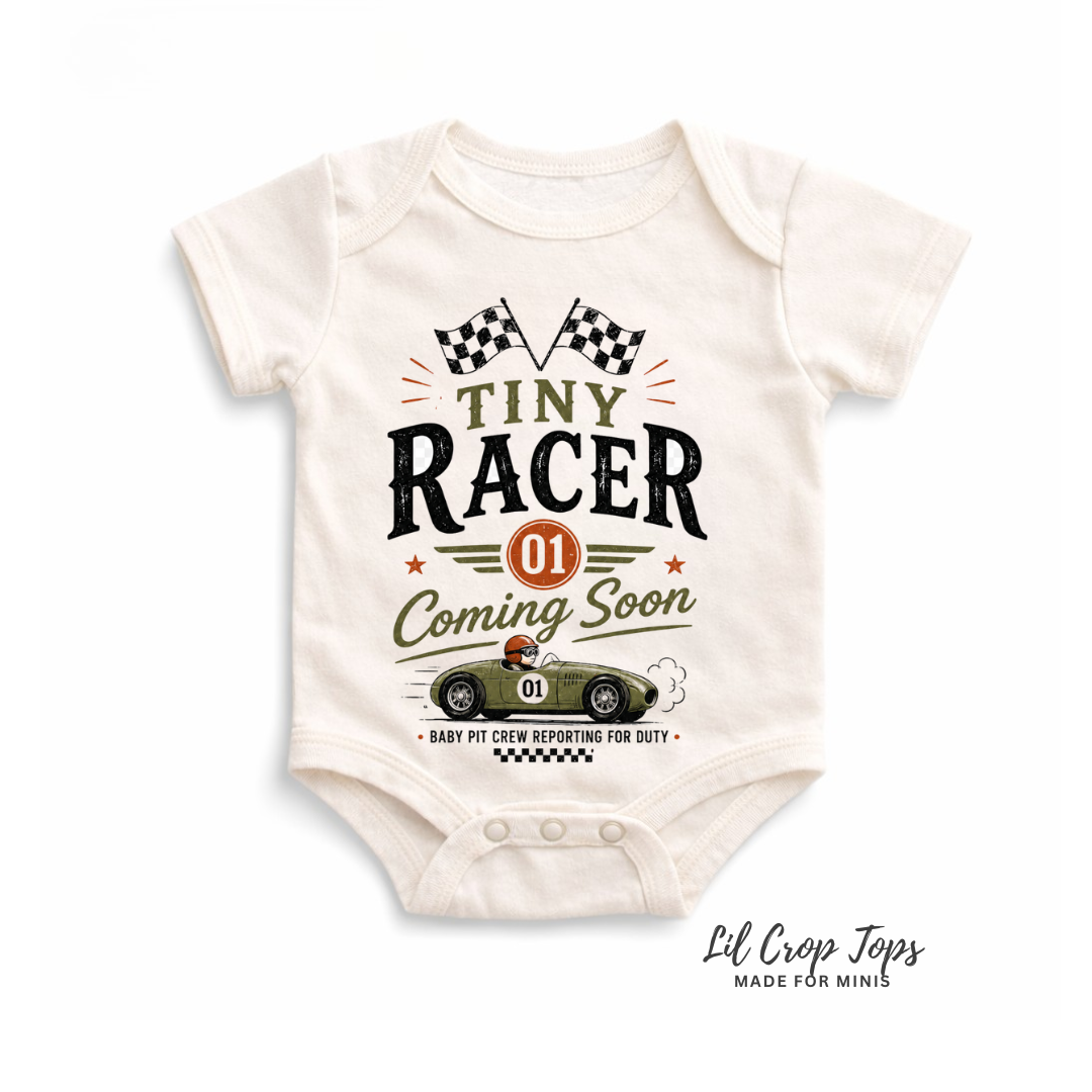 Tiny Racer Coming Soon Onesie