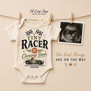 Tiny Racer Coming Soon Onesie