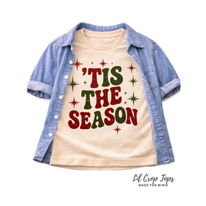Tis the Season Kids Christmas Shirt, Toddler Christmas Tee, Baby Christmas Bodysuit, Retro Holiday Shirt, Christmas Outfit for Kids