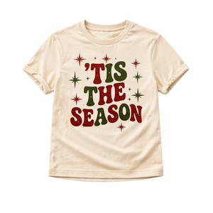 Tis the Season Kids Christmas Shirt, Toddler Christmas Tee, Baby Christmas Bodysuit, Retro Holiday Shirt, Christmas Outfit for Kids