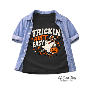 Kids Halloween Shirt, Trickin Ain't Easy Shirt, Toddler Halloween Shirt, Cute Ghost Tee, Boys Girls Halloween Shirt, Spooky Season Tee