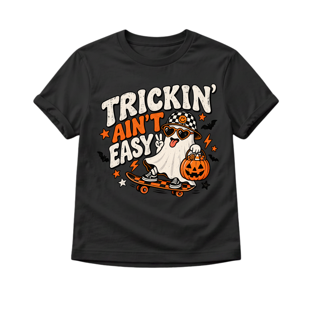 Kids Halloween Shirt, Trickin Ain't Easy Shirt, Toddler Halloween Shirt, Cute Ghost Tee, Boys Girls Halloween Shirt, Spooky Season Tee