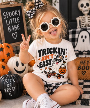 Kids Halloween Shirt, Trickin Ain't Easy Shirt, Toddler Halloween Shirt, Cute Ghost Tee, Boys Girls Halloween Shirt, Spooky Season Tee