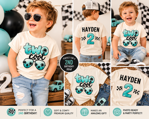 Two Cool Birthday Shirt, 2nd Birthday Shirt, Two Cool Birthday Outfit, Toddler Second Birthday Shirt, Beach Birthday Tee, Summer Birthday Shirt