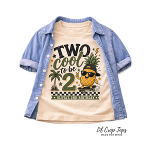 2nd Birthday Shirt, Two Cool Birthday Shirt, Personalized 2nd Birthday Outfit, Toddler Birthday Tee, Pineapple Birthday Shirt