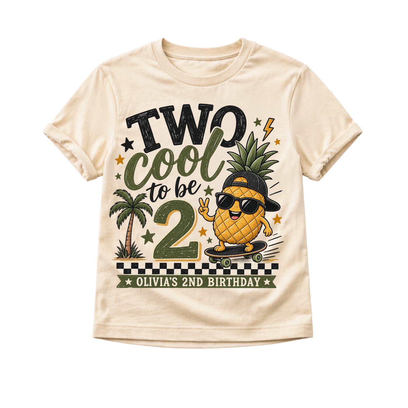 2nd Birthday Shirt, Two Cool Birthday Shirt, Personalized 2nd Birthday Outfit, Toddler Birthday Tee, Pineapple Birthday Shirt