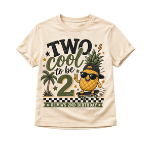 2nd Birthday Shirt, Two Cool Birthday Shirt, Personalized 2nd Birthday Outfit, Toddler Birthday Tee, Pineapple Birthday Shirt