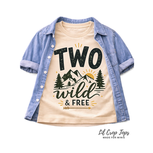 Two Wild Birthday Shirt, 2nd Birthday Shirt, Two Wild and Free Outfit, Second Birthday Boy Shirt, Woodland Birthday Shirt, Adventure Birthday Tee