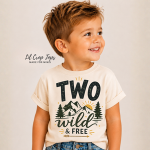 Two Wild Birthday Shirt, 2nd Birthday Shirt, Two Wild and Free Outfit, Second Birthday Boy Shirt, Woodland Birthday Shirt, Adventure Birthday Tee