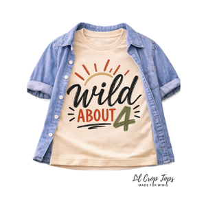 4th Birthday Shirt Boy, Wild About Four Shirt, 4 Year Old Birthday Tee, Boys Fourth Birthday Outfit, Toddler Birthday Shirt