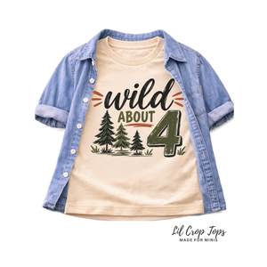 4th Birthday Shirt Boy, Wild About Four Birthday Shirt, 4 Year Old Boy Shirt, Toddler 4th Birthday Outfit, Fourth Birthday Tee