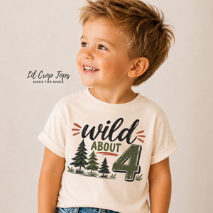 4th Birthday Shirt Boy, Wild About Four Birthday Shirt, 4 Year Old Boy Shirt, Toddler 4th Birthday Outfit, Fourth Birthday Tee