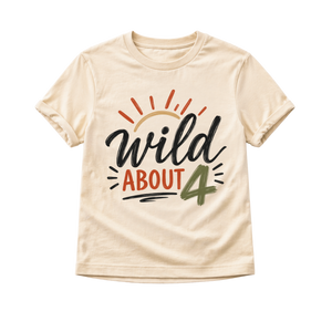 4th Birthday Shirt Boy, Wild About Four Shirt, 4 Year Old Birthday Tee, Boys Fourth Birthday Outfit, Toddler Birthday Shirt