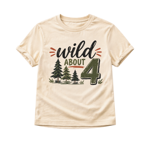 4th Birthday Shirt Boy, Wild About Four Birthday Shirt, 4 Year Old Boy Shirt, Toddler 4th Birthday Outfit, Fourth Birthday Tee