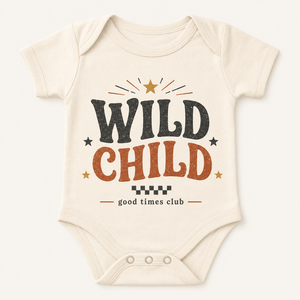 Wild Child Shirt, Wild Child Bodysuit, Western Baby Outfit, Toddler Graphic Tee, Cowboy Baby Clothes, Retro Kids Shirt, Boho Baby Gift