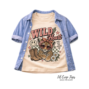 Leopard Shirt for Girls, Wild Heart Toddler Tee, Baby Leopard Bodysuit, Cowgirl Kids Shirt, Western Girl Outfit, Animal Lover Gift