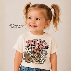 Leopard Shirt for Girls, Wild Heart Toddler Tee, Baby Leopard Bodysuit, Cowgirl Kids Shirt, Western Girl Outfit, Animal Lover Gift