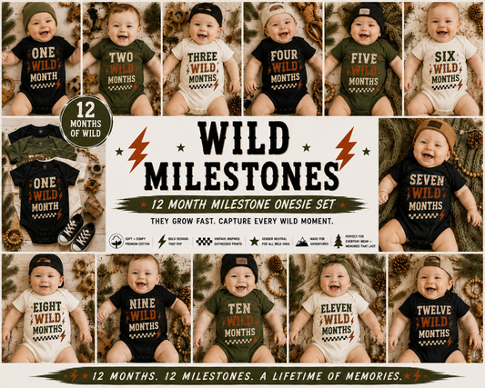Wild Milestone Onesie Collection