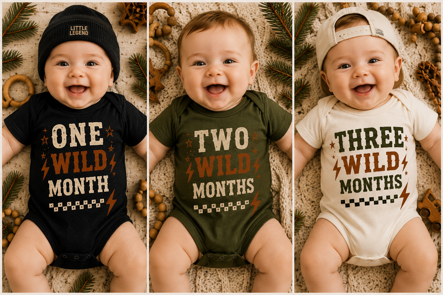 Wild Milestone Onesie Collection