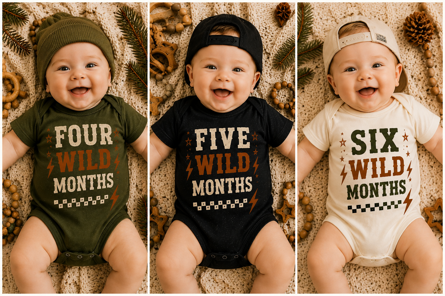 Wild Milestone Onesie Collection